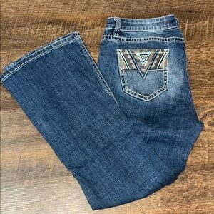 Rock & Roll Cowgirl Embellished Embroidered Mid Rise Jeans